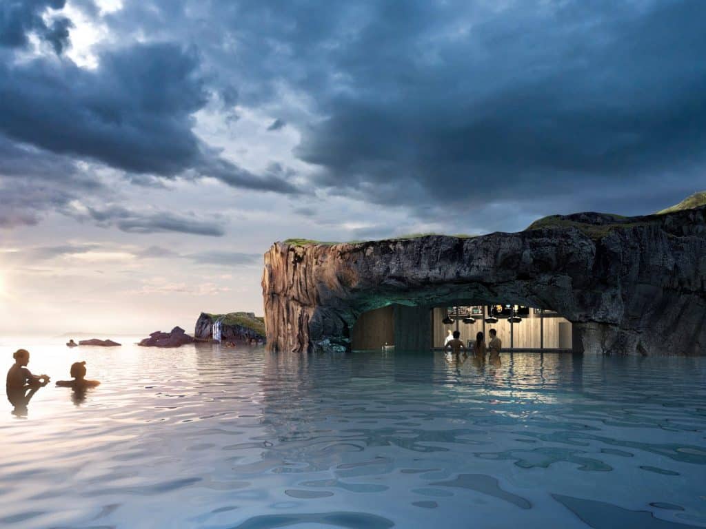 Escape to Sky Lagoon: Iceland's geothermal oasis, embracing ancient bathing culture by the sea, under the sky, and amidst nature's power.